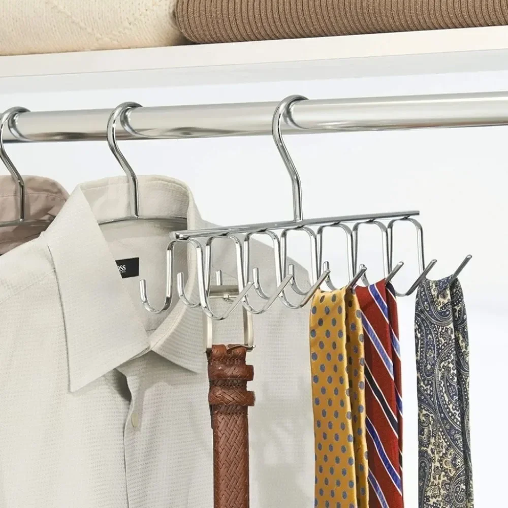 🔹️Silver Metal Hanger 14 Hook Closet Organizer